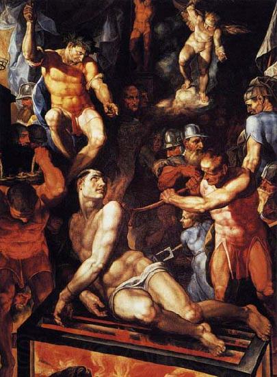 TIBALDI, Pellegrino Martyrdom of St Lawrence France oil painting art